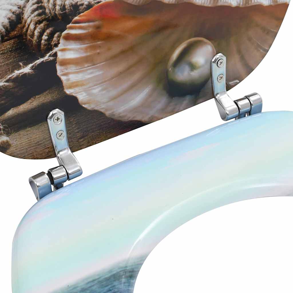 Toilet seat with lid, MDF, shell design