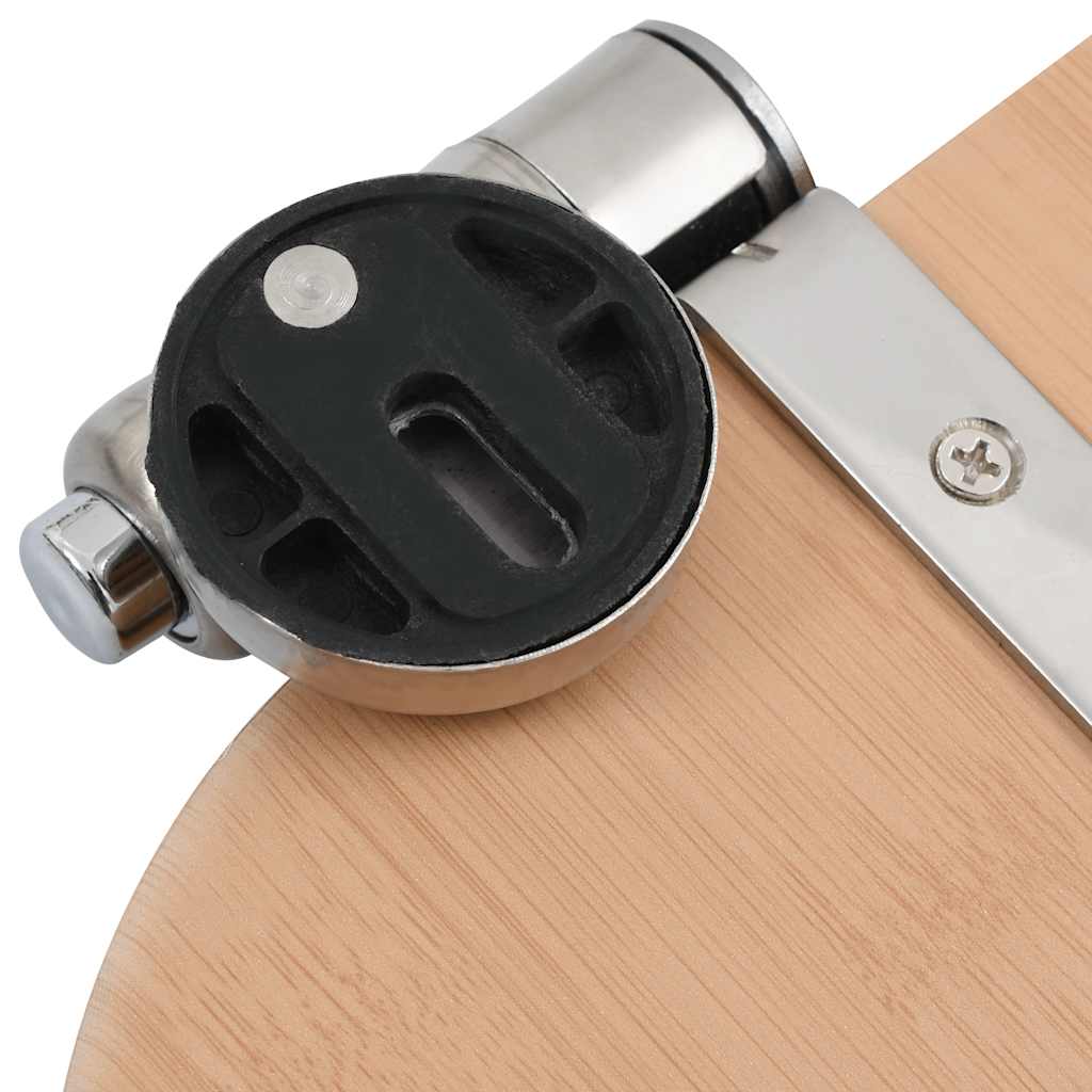 Toilet seat with soft-close lid, MDF, bamboo design.