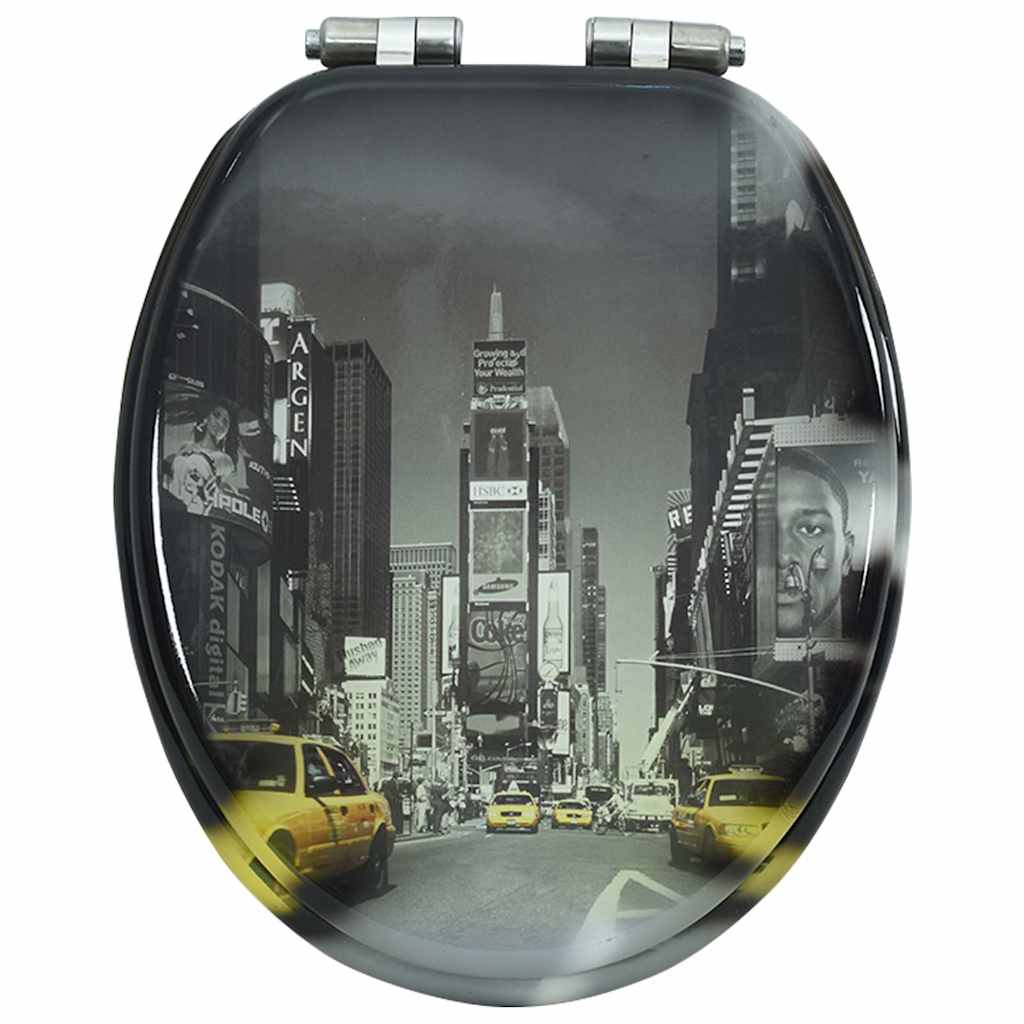 Toilet seat with soft-close lid, MDF, New York design