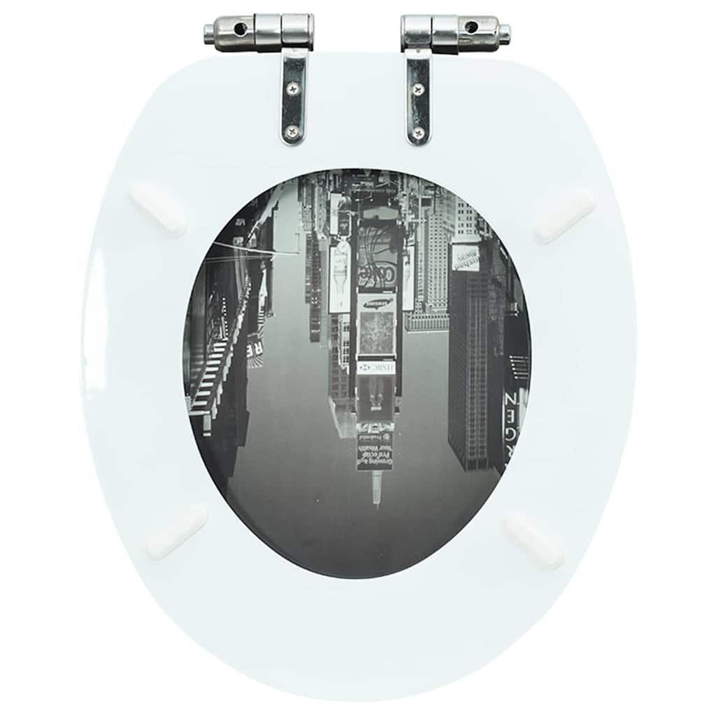 Toilet seat with soft-close lid, MDF, New York design