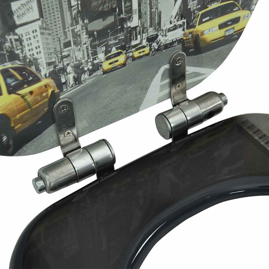 Toilet seat with soft-close lid, MDF, New York design