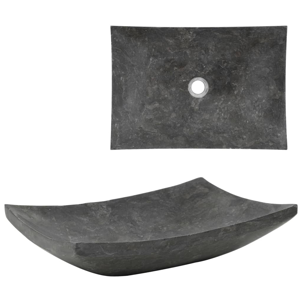 Sink, black, 50x35x12cm, marble