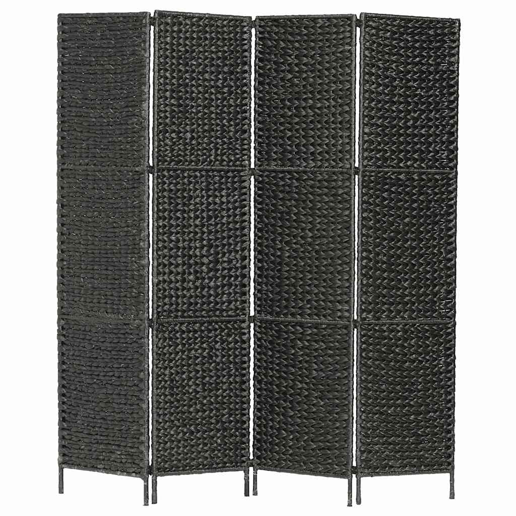 Istabas nodalītājs, 4 daļas, melns, 154 x 160 cm, ūdens hiacinte
