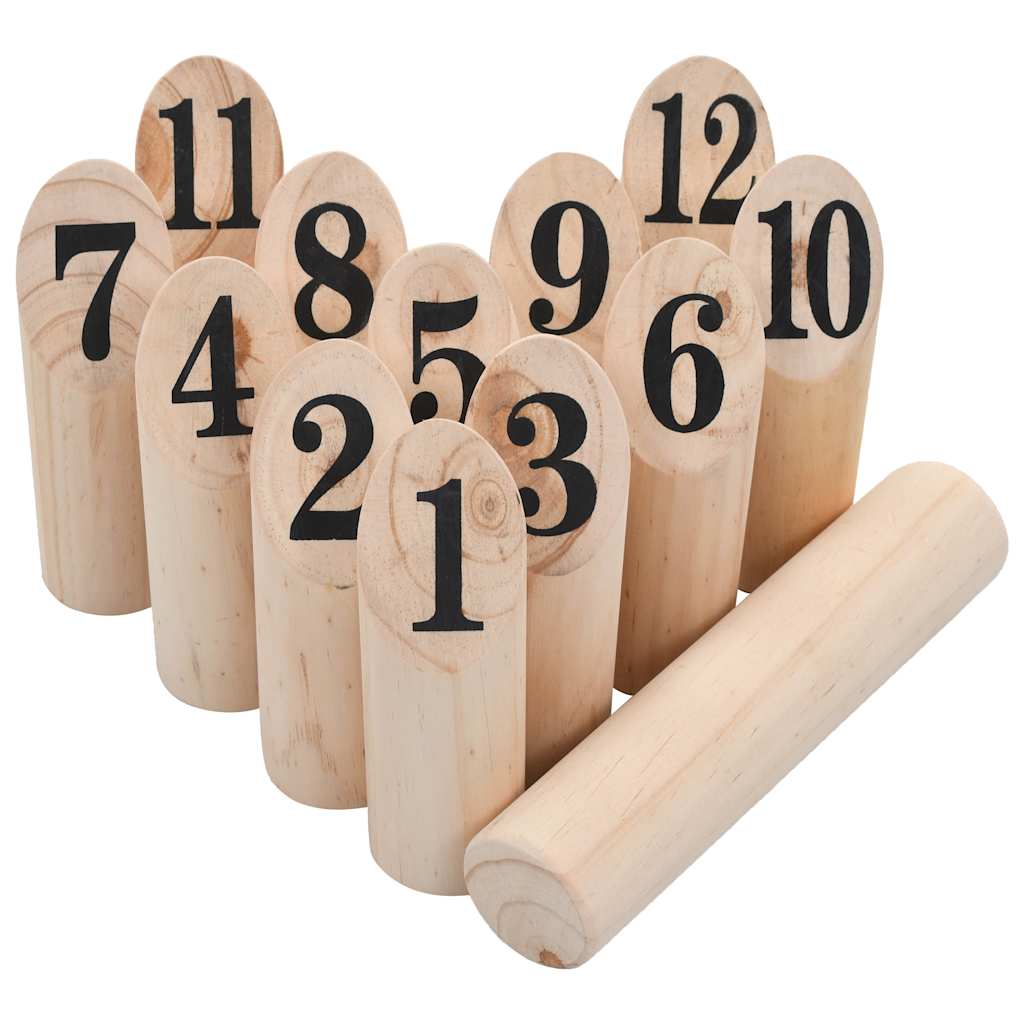 Number Kubb game, wooden