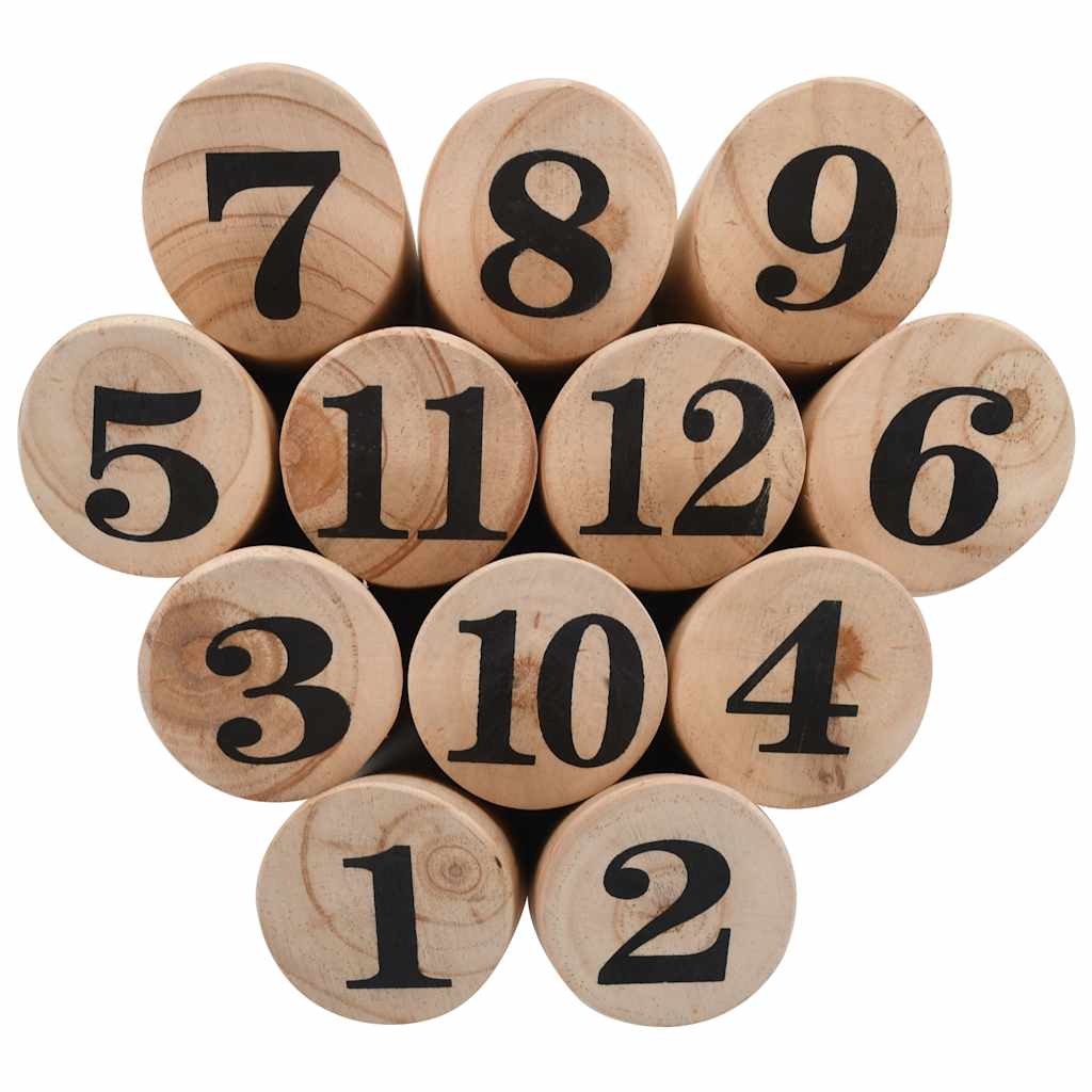 Number Kubb game, wooden
