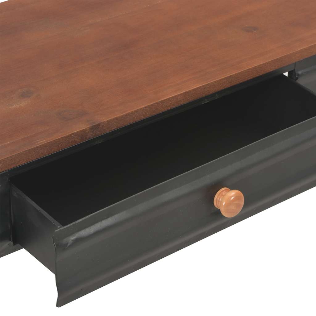 Konsoles galdiņš ar 2 atvilktnēm, 120x30x76cm, egles masīvkoks.