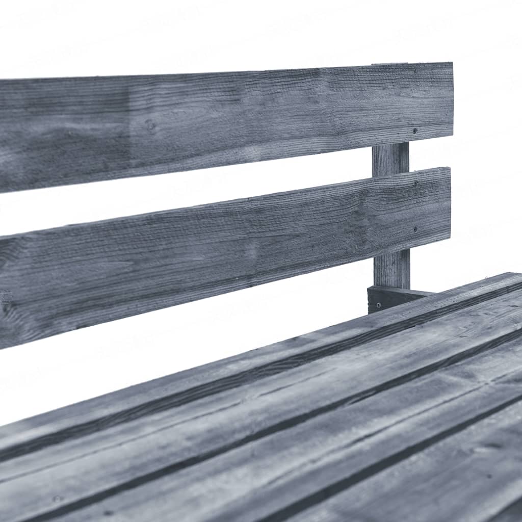 Sodo sofa iš palečių su pilkomis pagalvėlėmis, pušies mediena