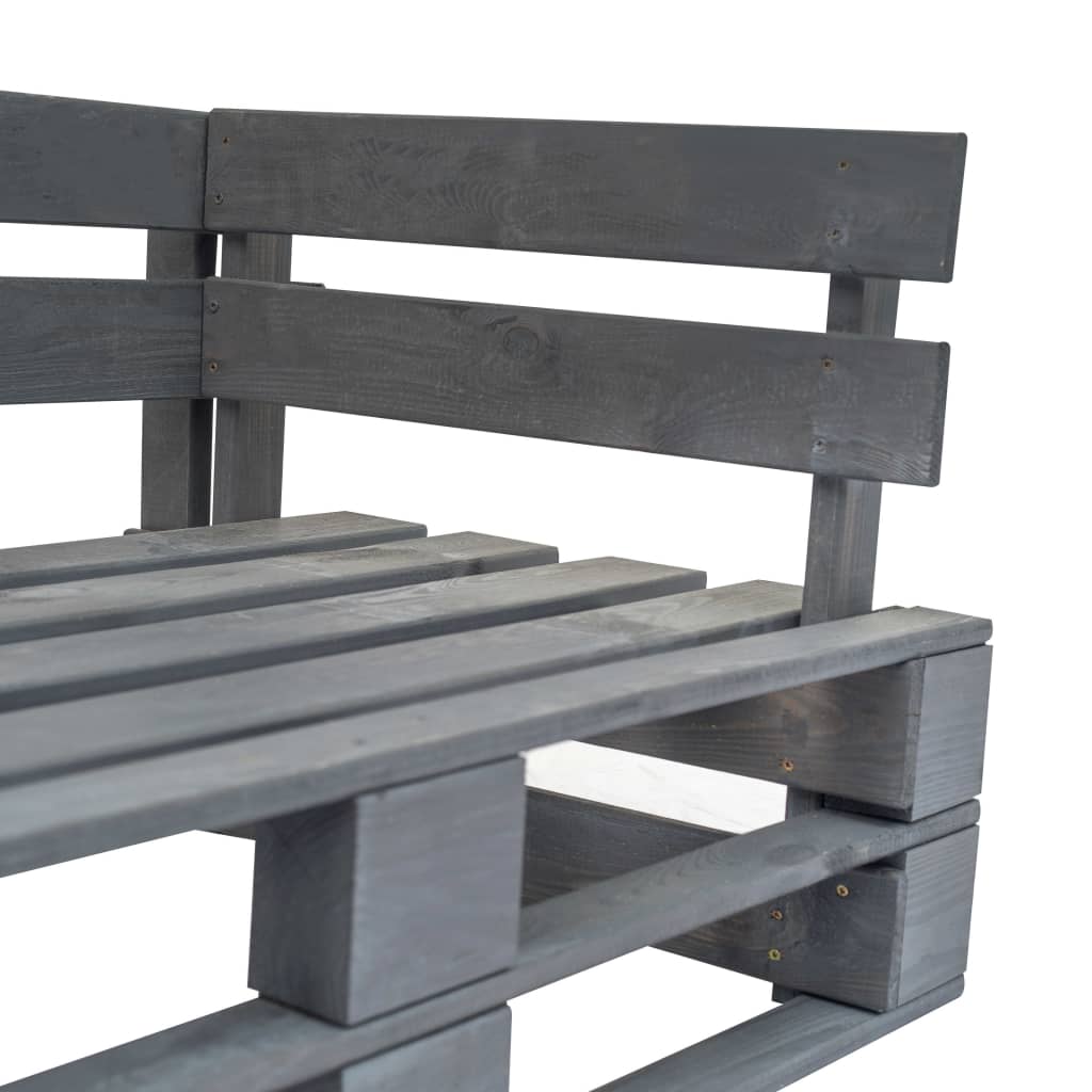 Sodo sofa iš palečių su smėlio pagalvėlėmis, pušies mediena