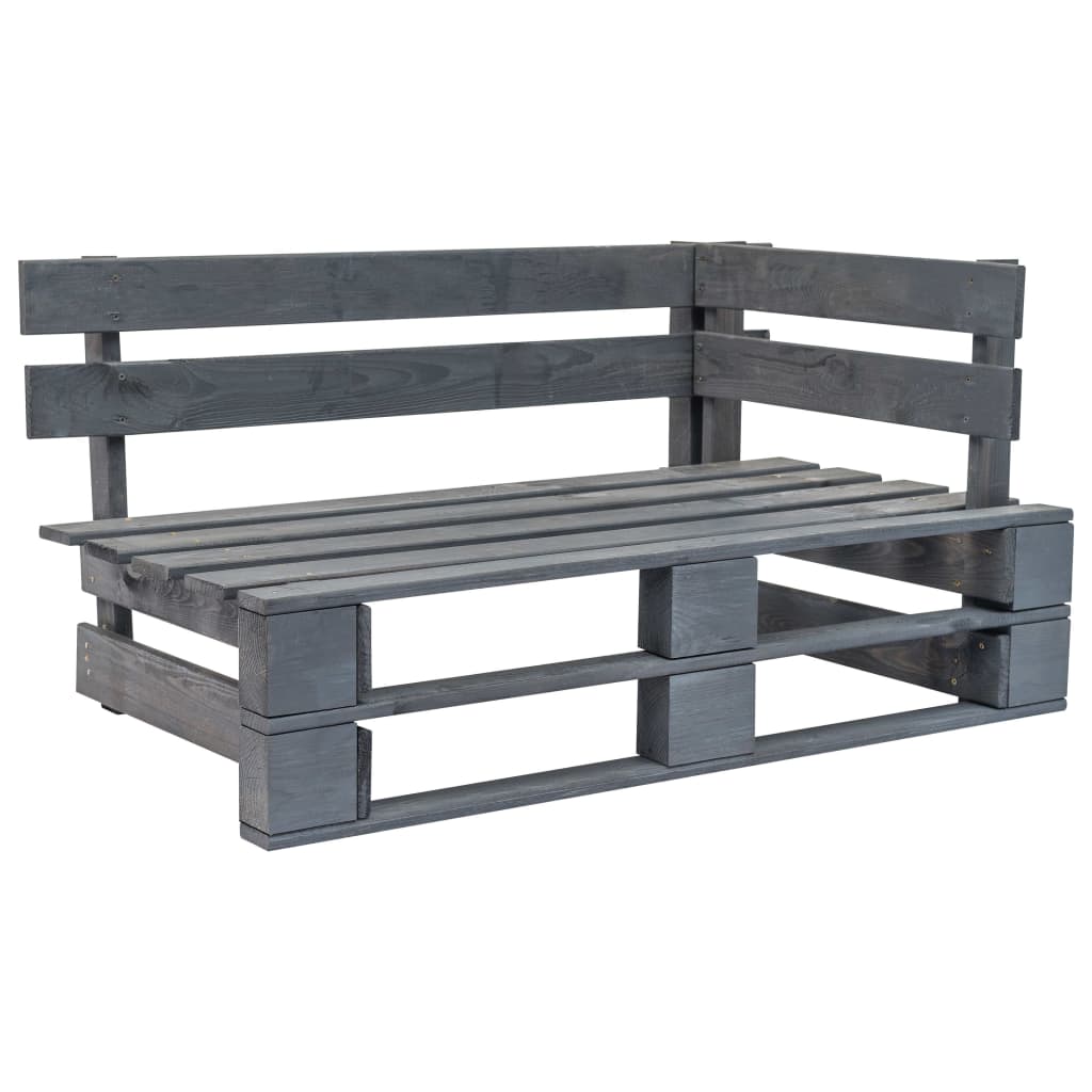 Pallet garden sofa with grey cushions, pine wood