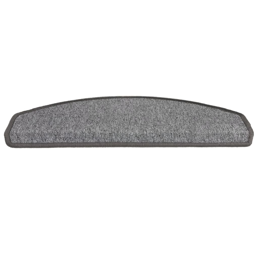 Laiptų kilimėliai, 15 vnt., 65x24x4 cm, tamsiai pilki, pusapvaliai, dideli