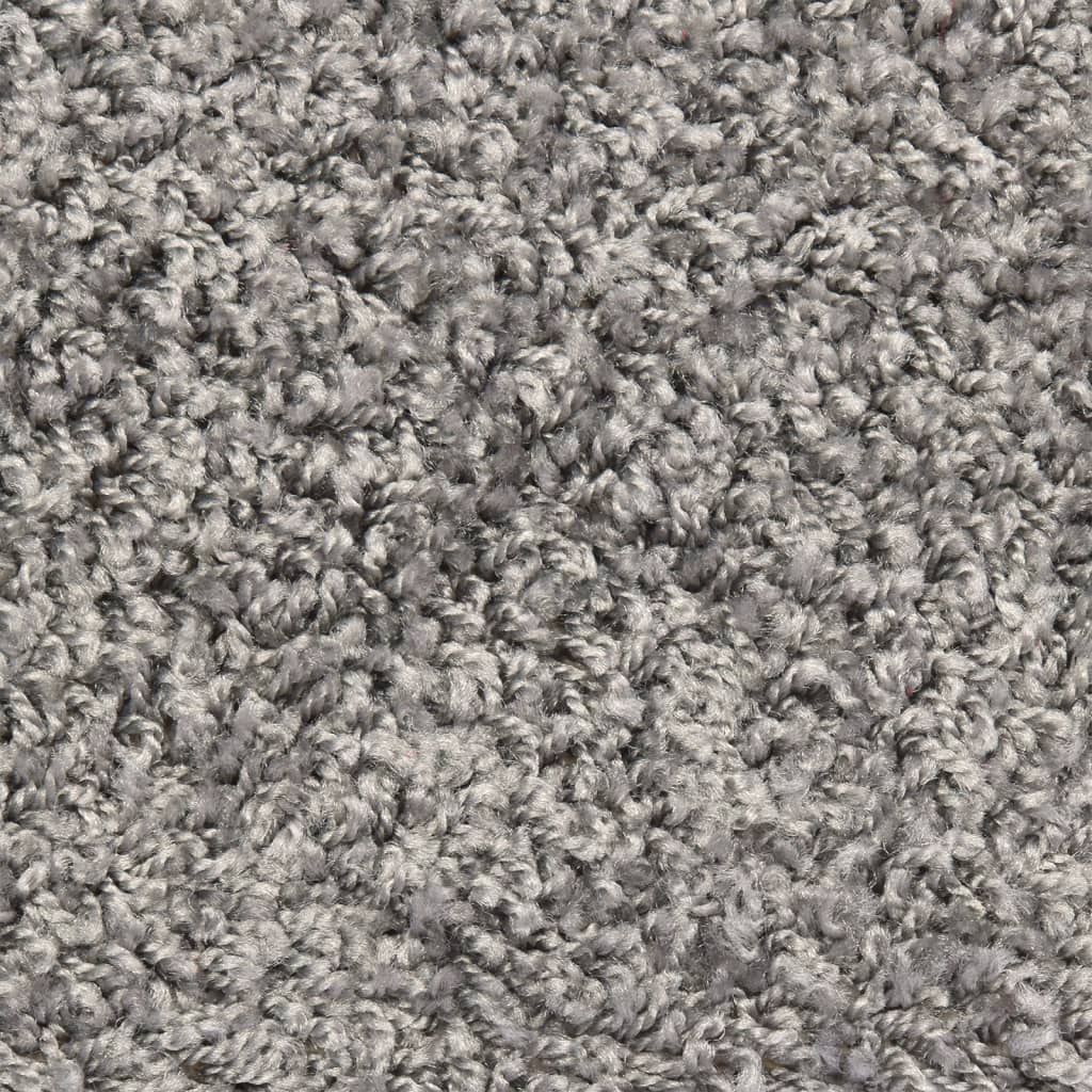 Laiptų kilimėliai, 15 vnt., pilki, 56x17x3 cm, pusapvaliai
