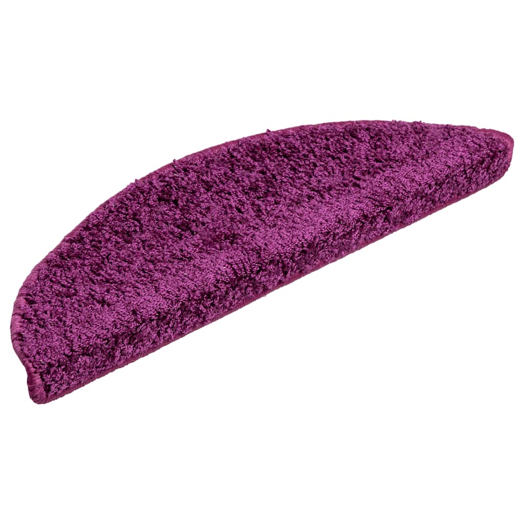 Laiptų kilimėliai, 15 vnt., 56x17x3 cm, violetiniai, pusapvaliai