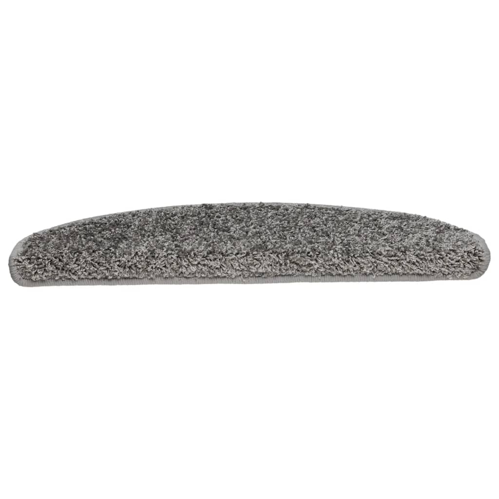 Laiptų kilimėliai, 15 vnt., pilki, 65x21x4 cm, dideli, pusapvaliai