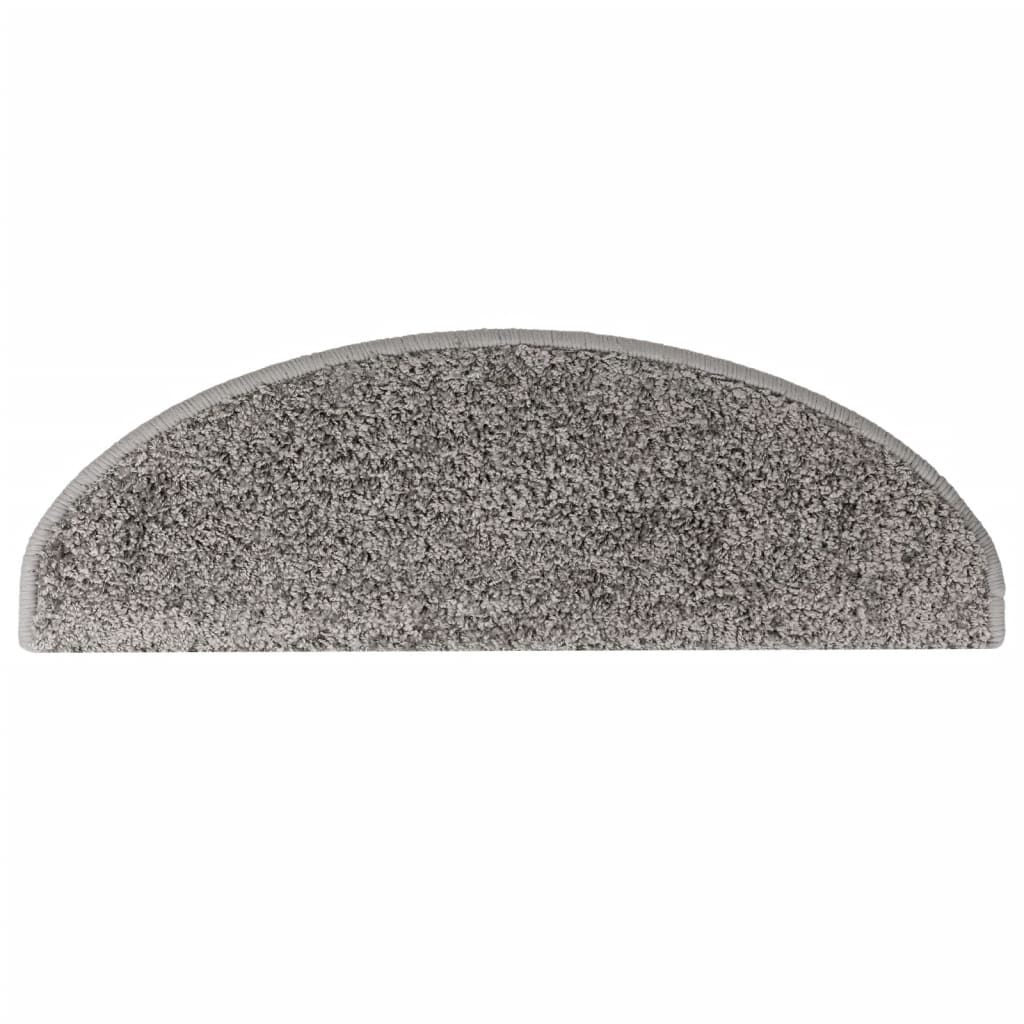 Laiptų kilimėliai, 15 vnt., pilki, 65x21x4 cm, dideli, pusapvaliai