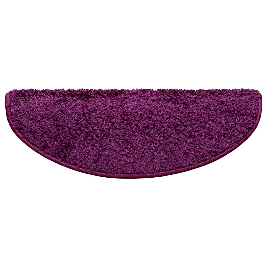 Laiptų kilimėliai, 15 vnt., 65x21x4 cm, violetiniai, pusapvaliai, dideli