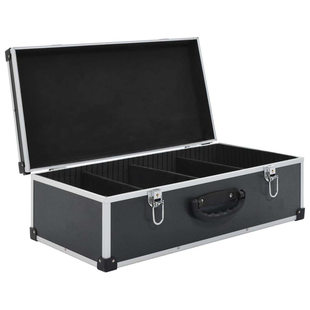 CD case for 80 discs, black, aluminium, ABS