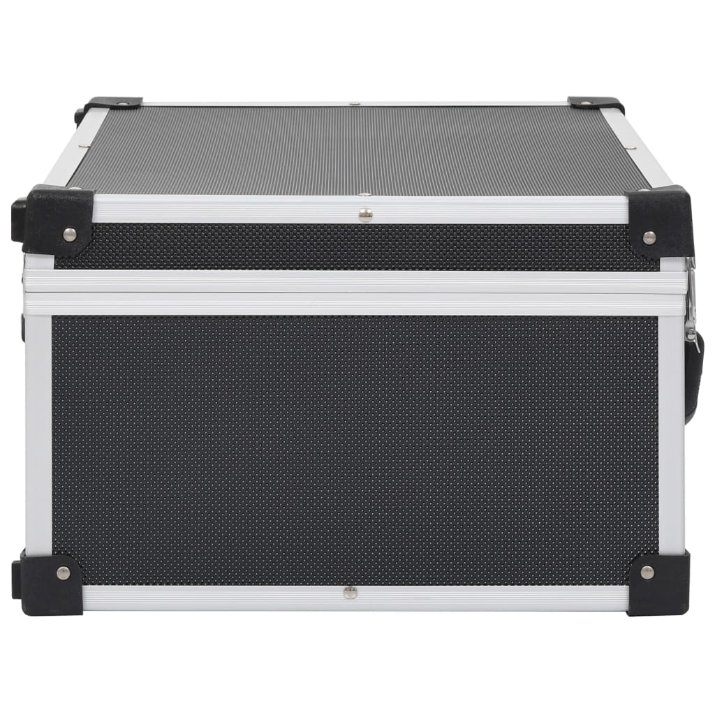 Compact disc case for 60 discs, black, aluminium, ABS