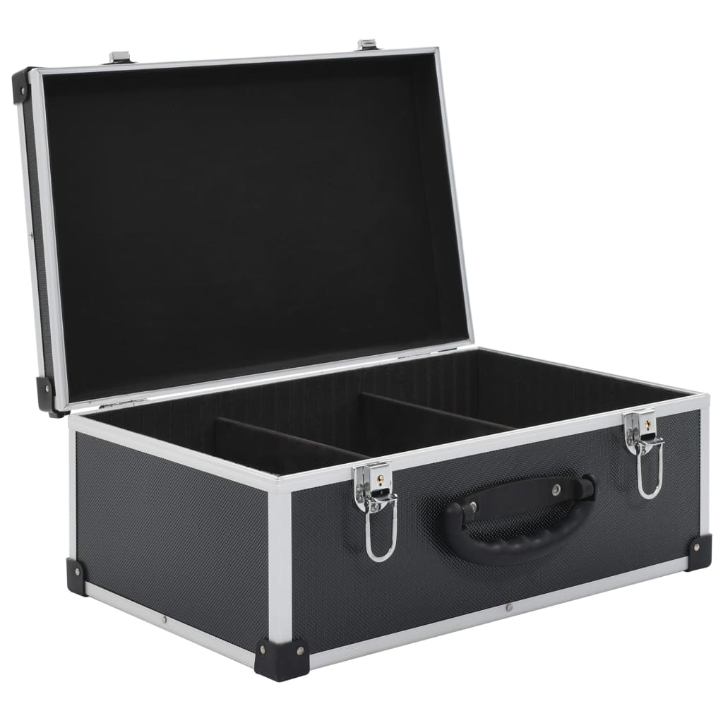 Compact disc case for 60 discs, black, aluminium, ABS