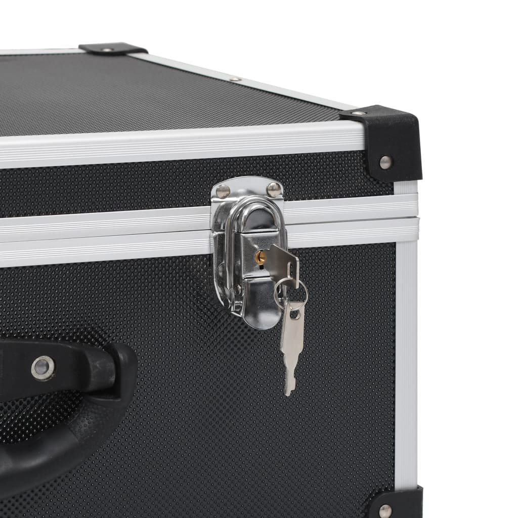 Compact disc case for 60 discs, black, aluminium, ABS