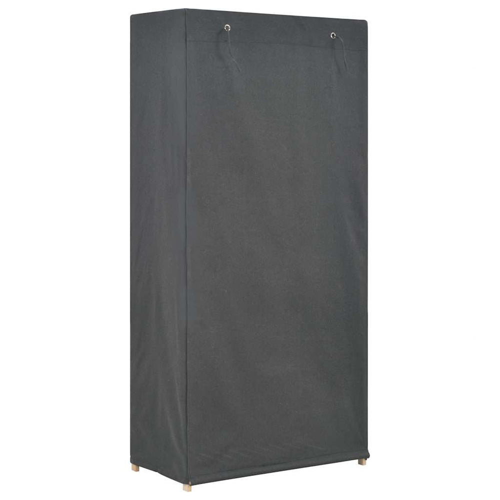 Wardrobe, grey, 79x40x170cm, fabric, 3 shelves.