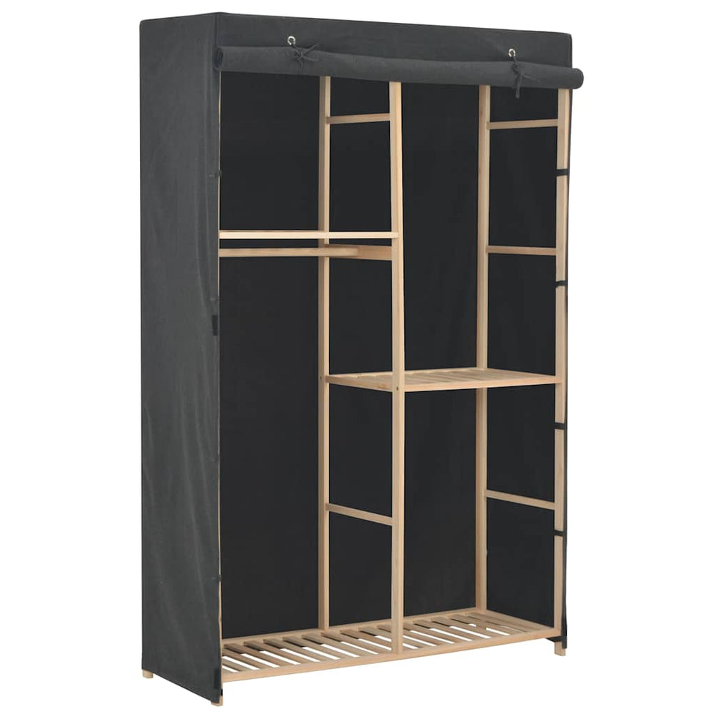 Wardrobe, grey, 110x40x170cm, fabric, 3 shelves.