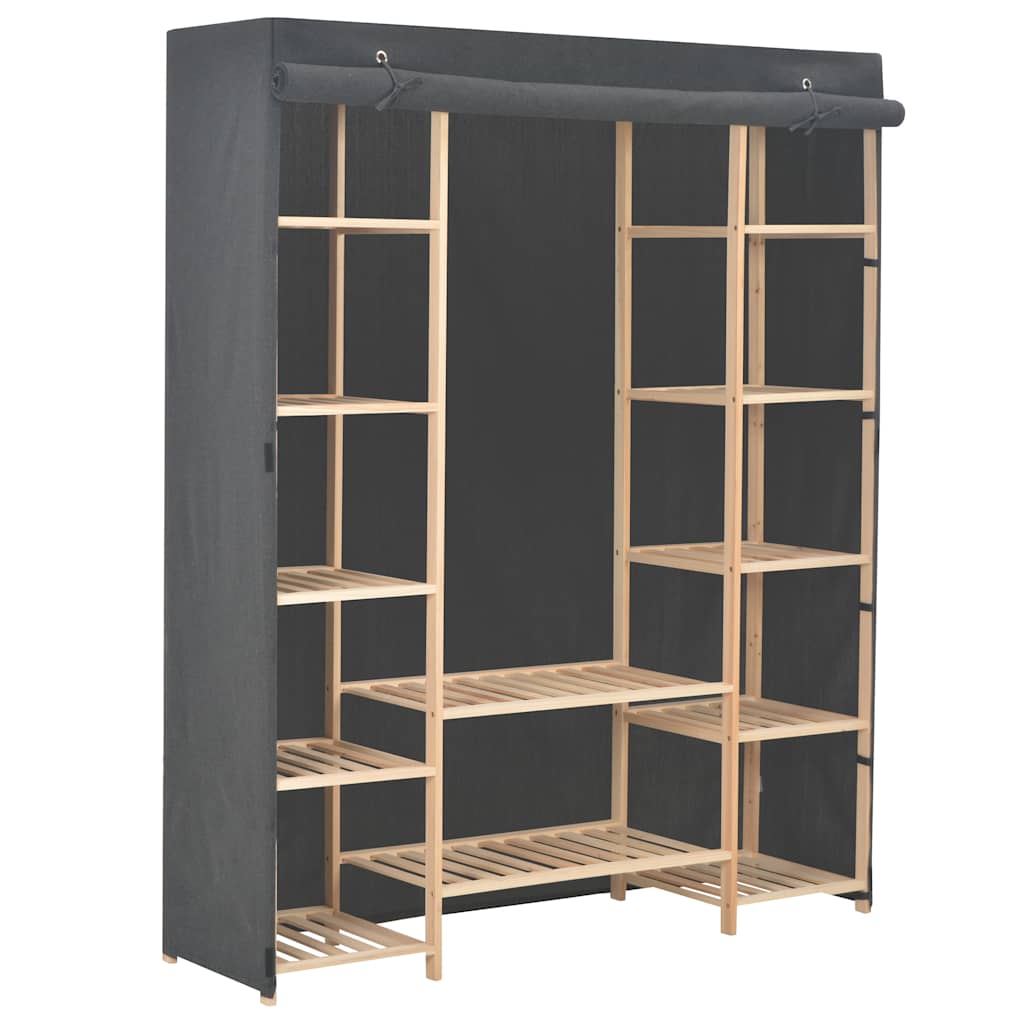Wardrobe, grey, 135x40x170cm, fabric