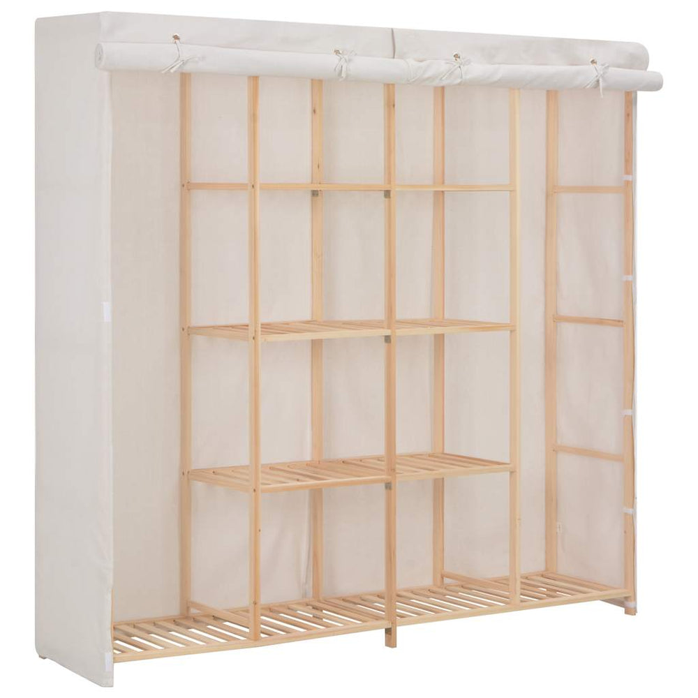 Wardrobe, white, 173x40x170cm, fabric