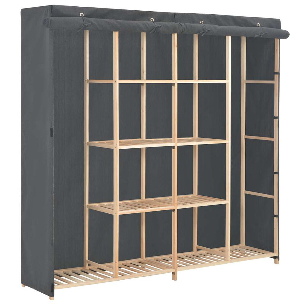 Wardrobe, grey, 173x40x170cm, fabric
