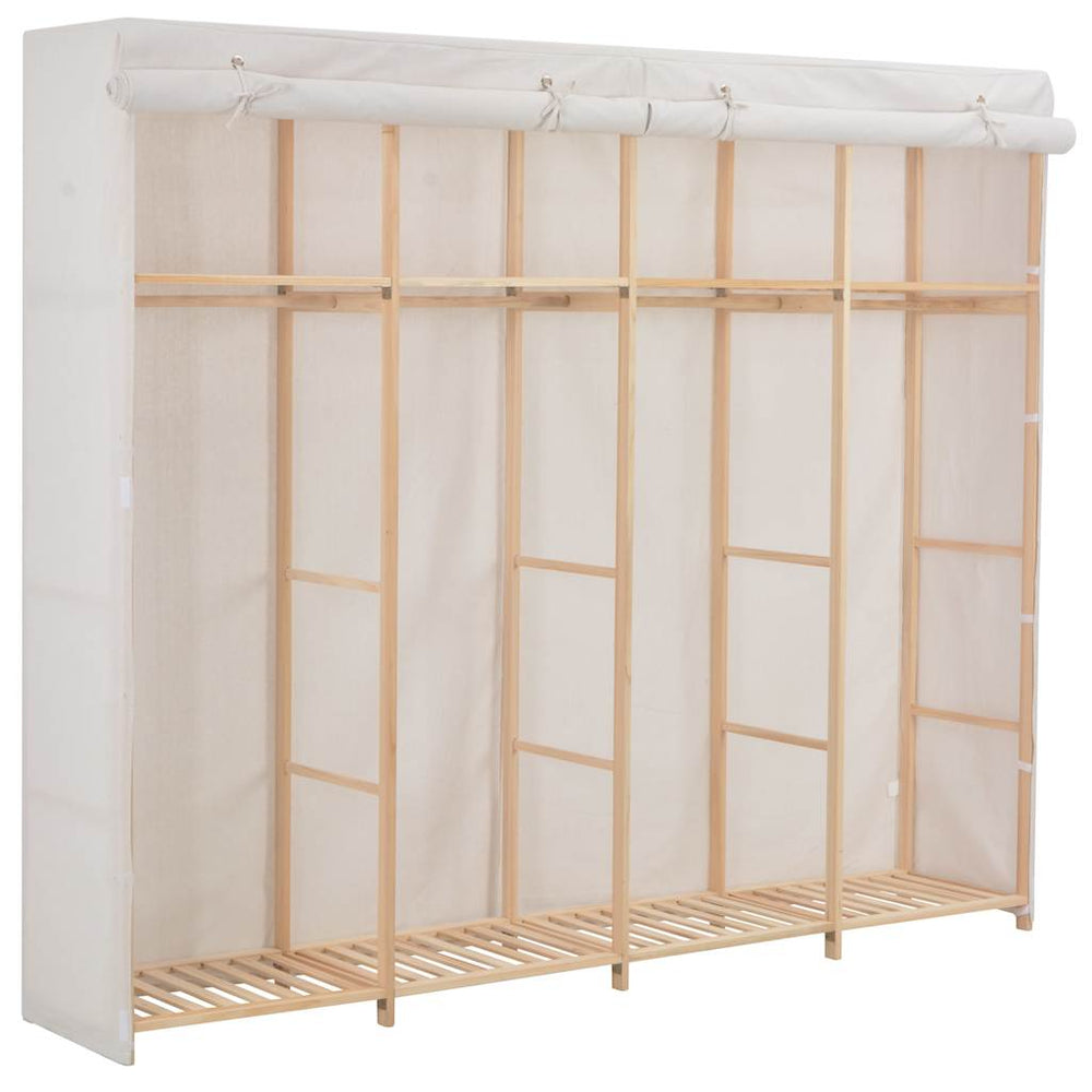 Wardrobe, white, 200x40x170cm, fabric