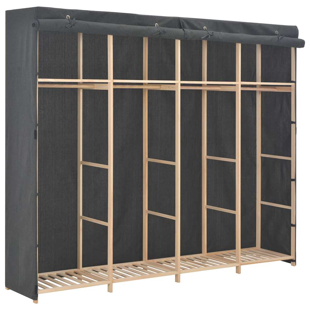 Wardrobe, grey, 200x40x170cm, fabric