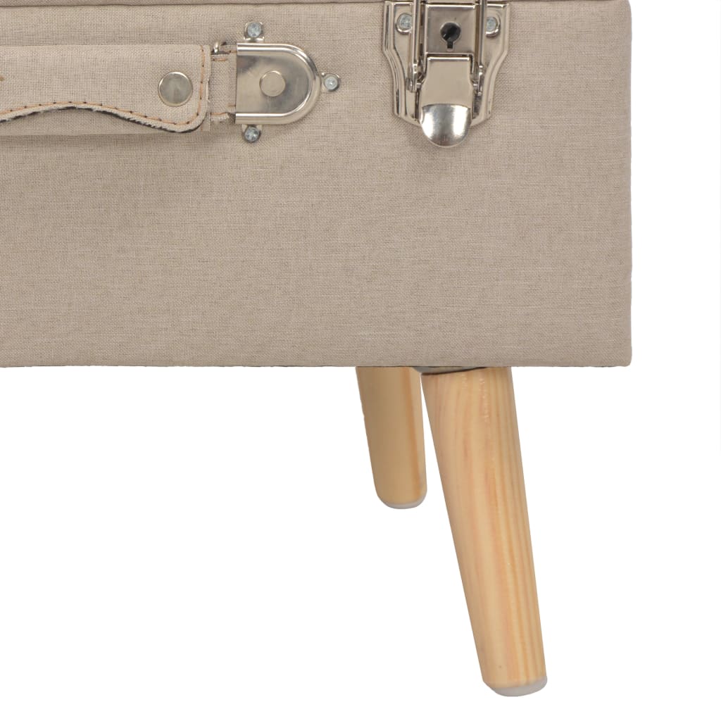 Uzglabāšanas kaste-pufs, smilšu krāsā, 40 cm, audums