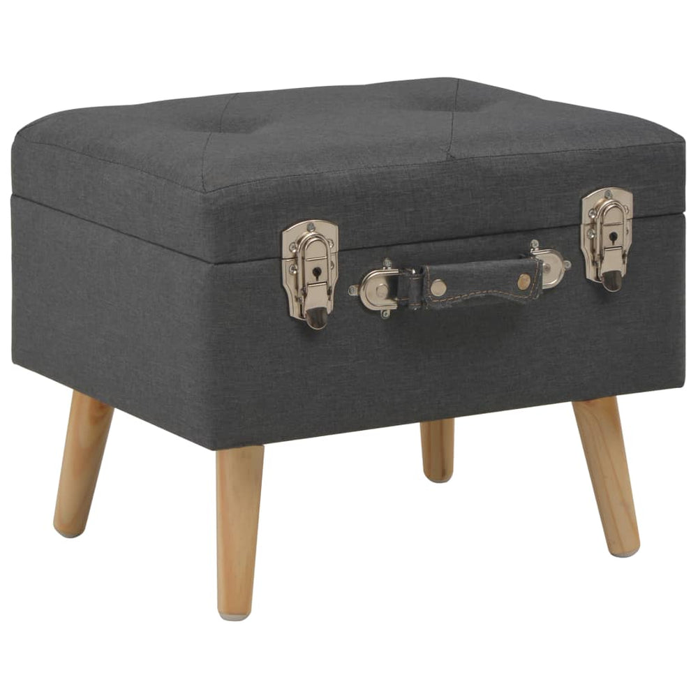 Storage stool, dark grey, 40cm, fabric
