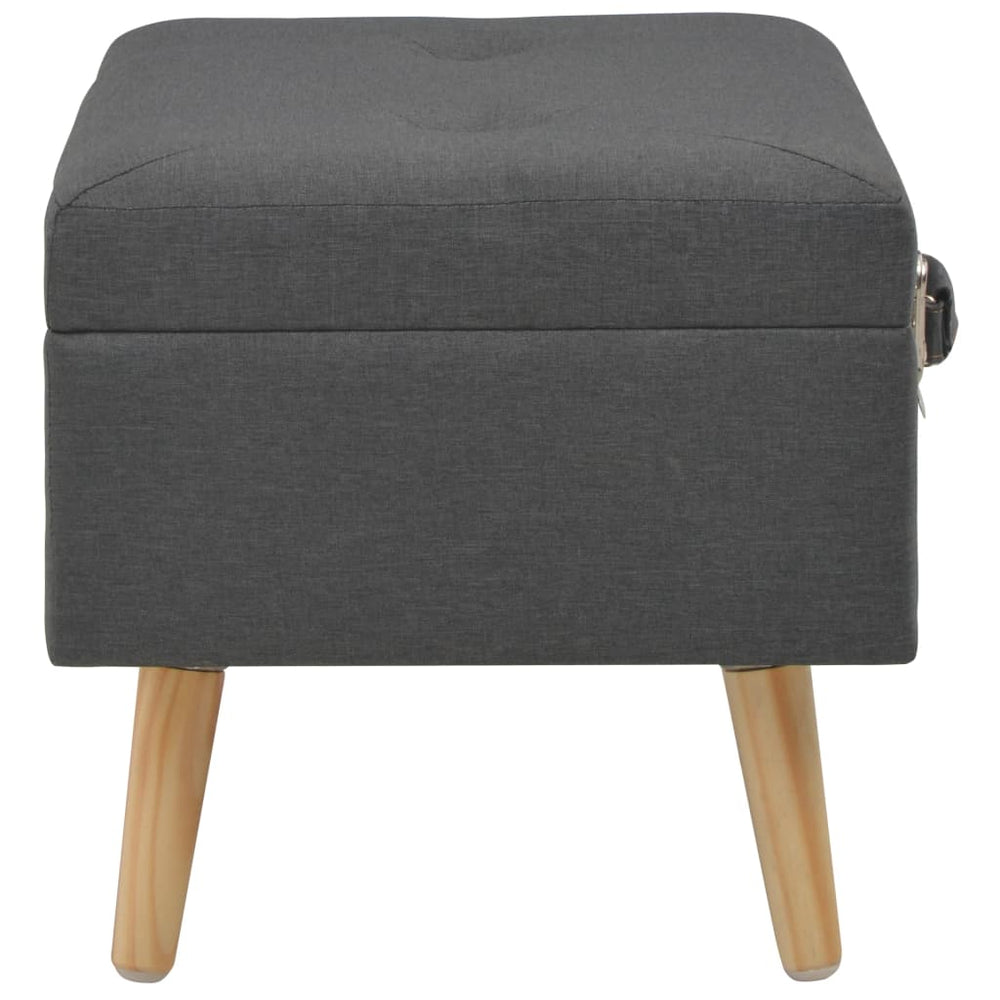 Storage stool, dark grey, 40cm, fabric
