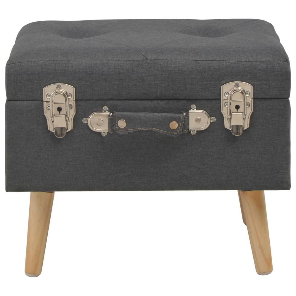 Storage stools, 3 pcs, dark grey, fabric