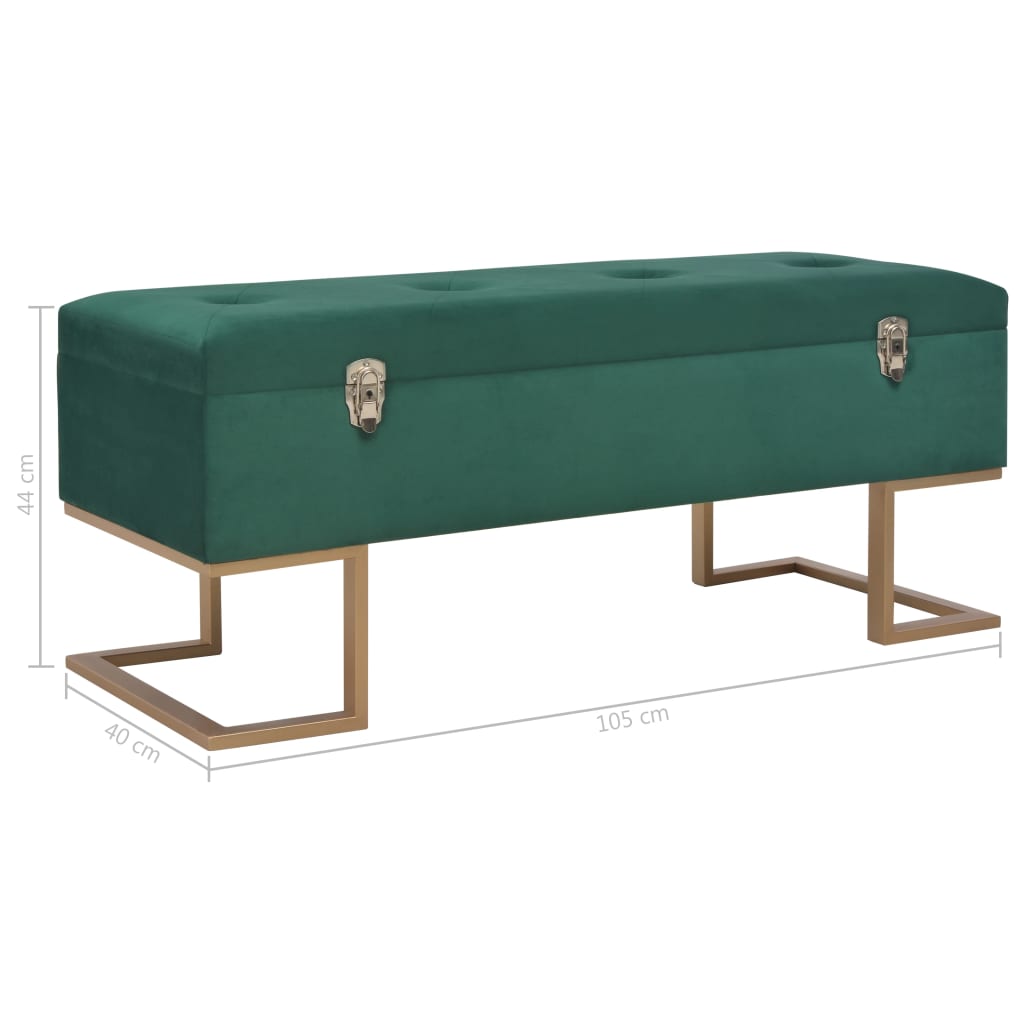 Soliņš ar nodalījumu mantām, zaļš, 105cm, samts