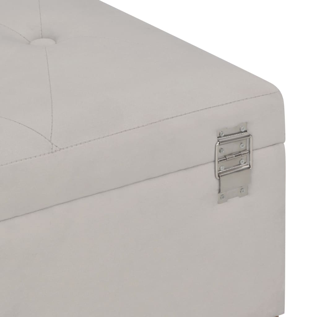 Bench with storage compartment, grey, 105cm, velvet
