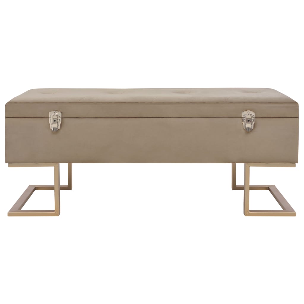 Soliņš ar mantu glabāšanas nodalījumu, smilšu krāsa, 105 cm, samts