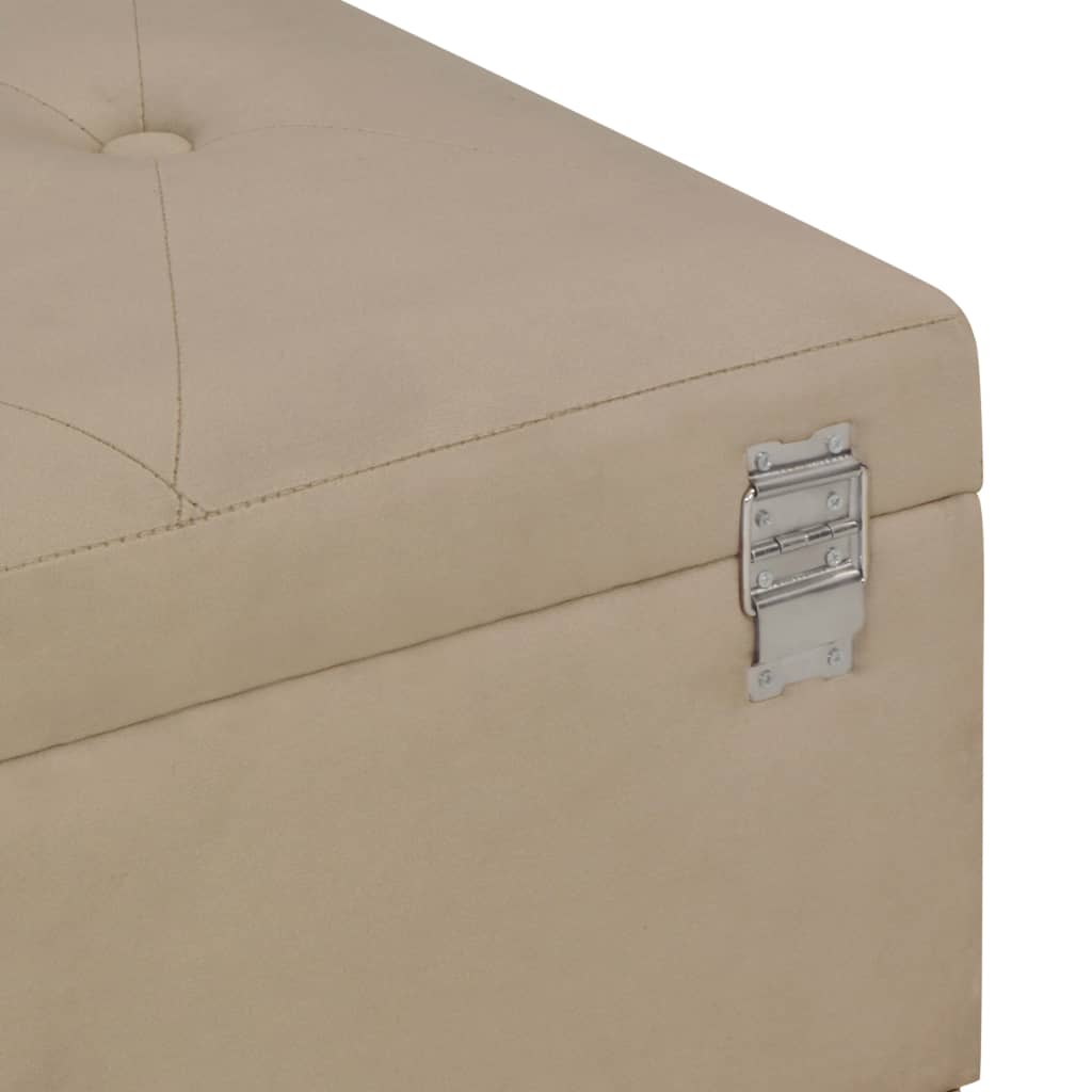Soliņš ar mantu glabāšanas nodalījumu, smilšu krāsa, 105 cm, samts