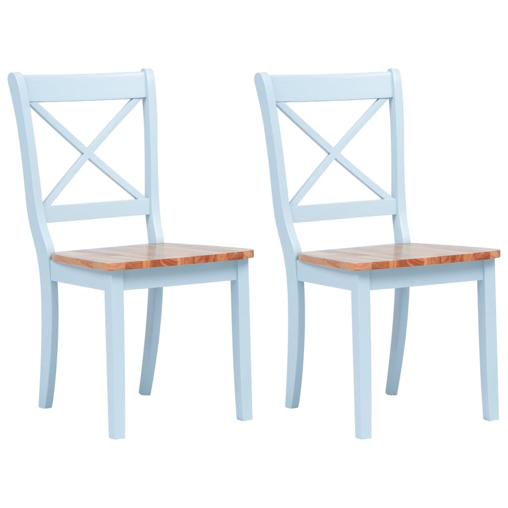 Dining chairs, 2 pcs., grey/light wood, rubberwood