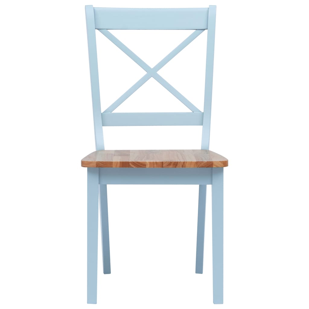Dining chairs, 2 pcs., grey/light wood, rubberwood
