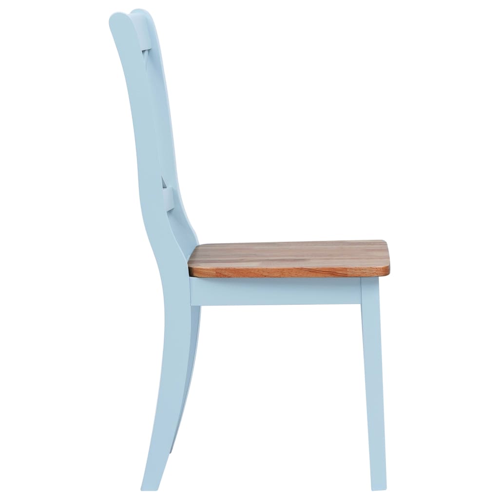 Dining chairs, 2 pcs., grey/light wood, rubberwood