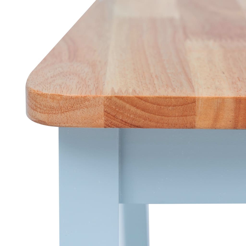 Dining chairs, 2 pcs., grey/light wood, rubberwood