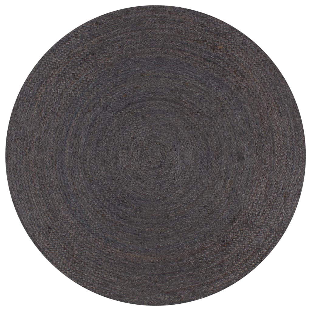 Paklājs, tumši pelēks, 120cm, džuts, apaļš, roku darbs