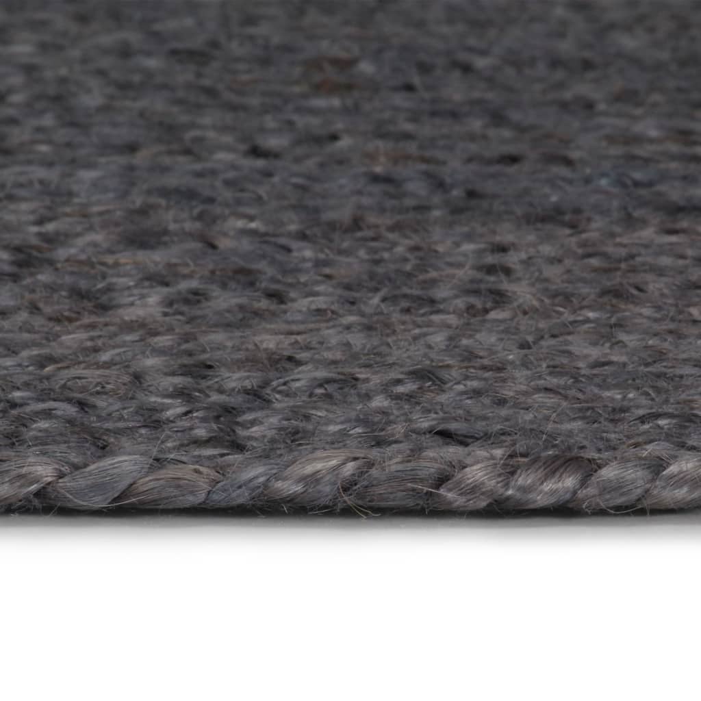 Paklājs, tumši pelēks, 150 cm, džuta, apaļš, roku darbs