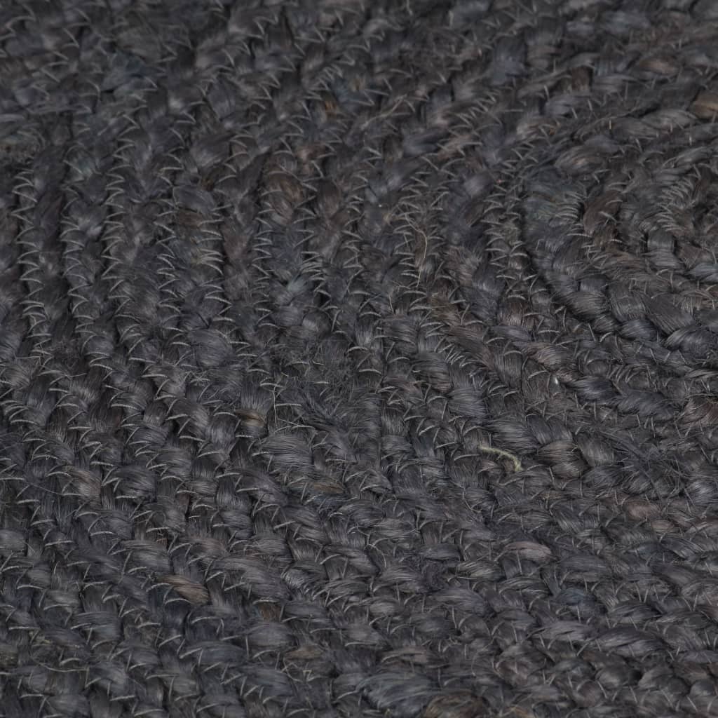 Paklājs, tumši pelēks, 150 cm, džuta, apaļš, roku darbs