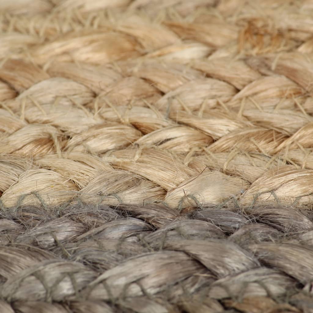 Rug, 120cm, jute, handmade, with a grey border
