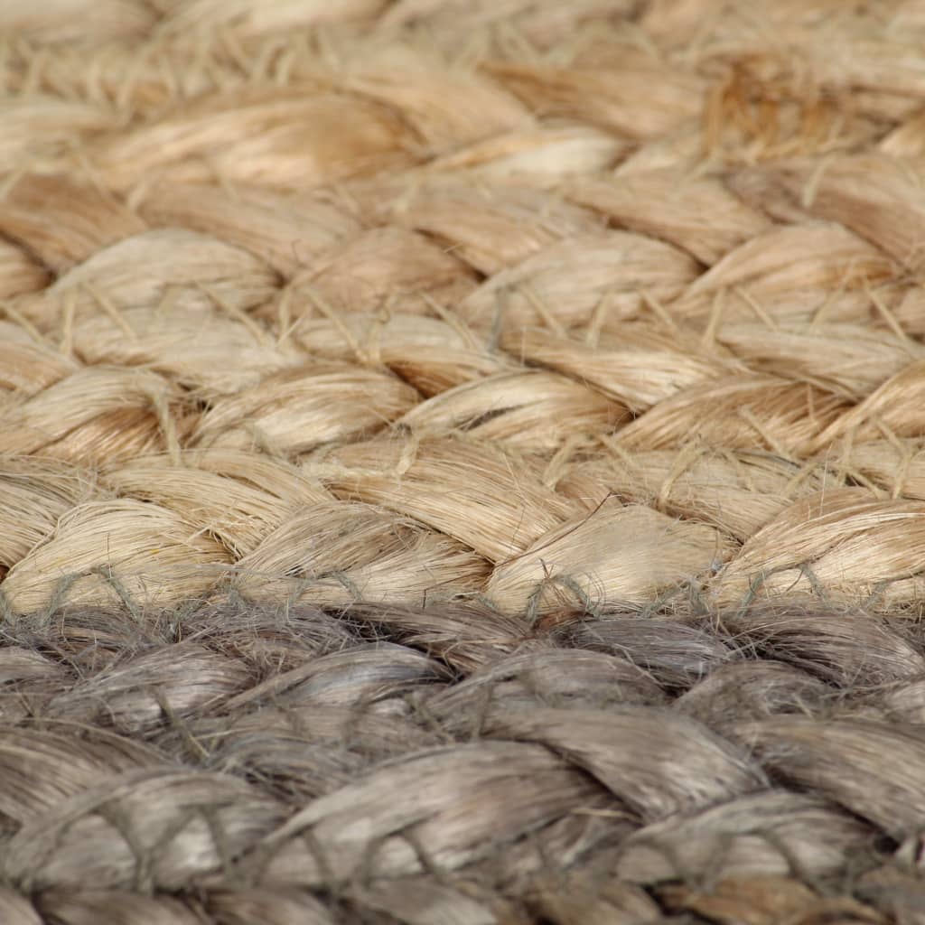 Rug, 150cm, jute, handmade, with grey border