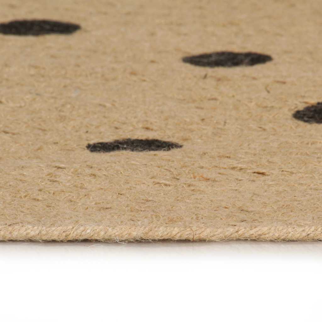 Rug, 90cm, jute, handmade, with dots