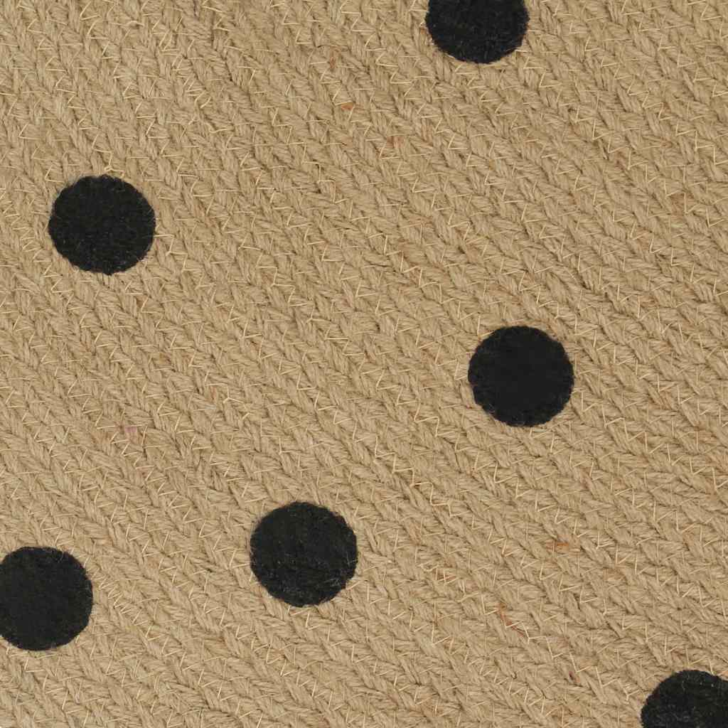 Rug, 90cm, jute, handmade, with dots