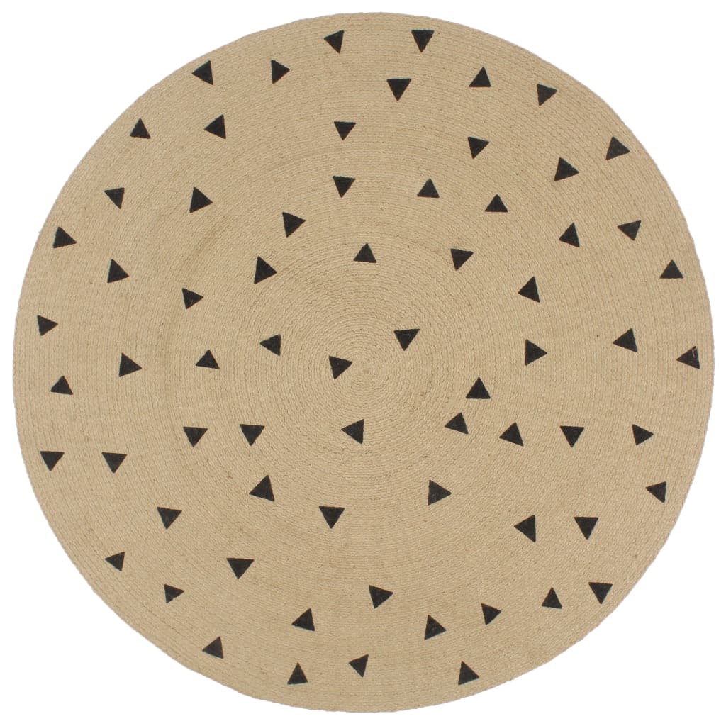 Carpet, 150cm, jute, handmade, with triangles